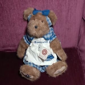 Brown Stuffed Bear with Blue Outfit